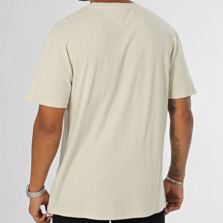 Tommy Jeans - Tee Shirt Regular Fit Gold Linear Logo 9694 Beige Doré