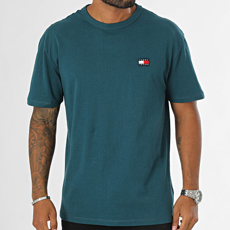 Tommy Jeans - Tee Shirt Badge 7995 Bleu Pétrole