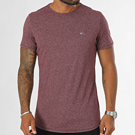 Tommy Jeans - Tee Shirt Slim Jaspe 9586 Bordeaux Chiné