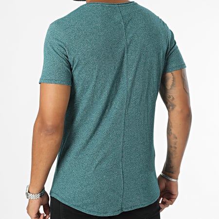 Tommy Jeans - V-hals Slim Jaspe 9587 Bottle Green Heather T-shirt