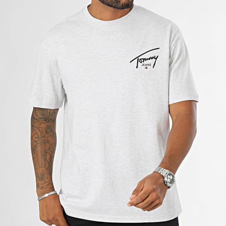 Tommy Jeans - Tee Shirt Regular Handtekening Print 8536 Beige Chiné