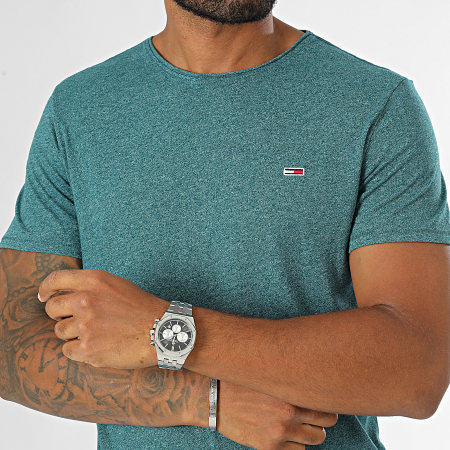 Tommy Jeans - Jaspe Slim Tee Shirt 9586 Verde bottiglia con sfumature di colore verde scuro