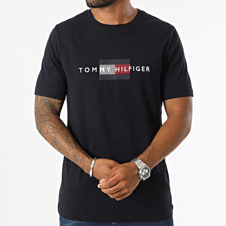 Tommy Hilfiger - Maglietta con bandiera Embro 6455 Navy