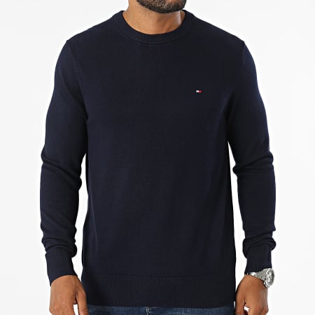 Tommy Hilfiger - Pull Pima Organic Cotton Cashmere 8046 Bleu Marine