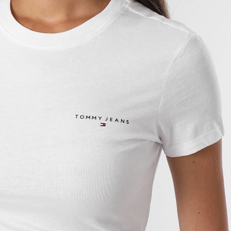 Tommy Jeans - Dames-T-shirt Linear 8785 Slim Wit