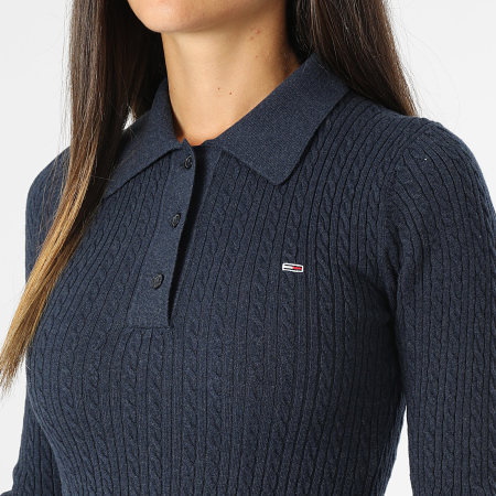 Tommy Jeans - Robe Pull Femme Cable Polo 9658 Bleu Marine