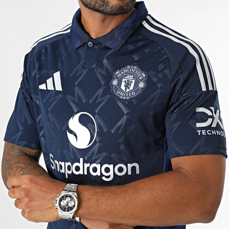 adidas - Manchester United IU1390 Navy Polo Korte Mouw Met Strepen