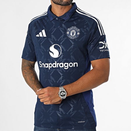 adidas - Manchester United IU1390 Navy Polo Korte Mouw Met Strepen