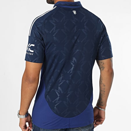 adidas - Manchester United IU1390 Navy Polo Korte Mouw Met Strepen