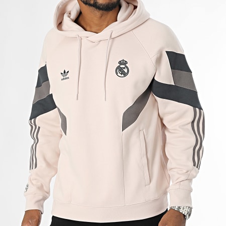 Adidas Originals - Felpa con cappuccio Real Madrid IM7466 Rosa chiaro