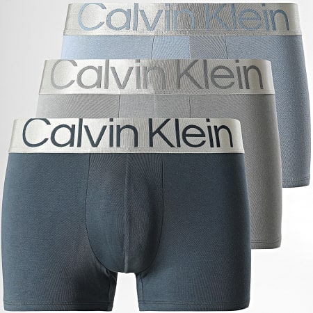 Calvin Klein - Lot De 3 Boxers NB3130A Gris Bleu Clair Bleu Marine