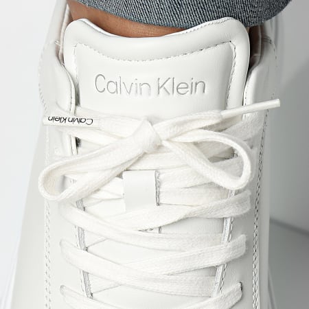 Calvin Klein - Low Top Lace Up Leather 1016 White Apple Butter Sneakers