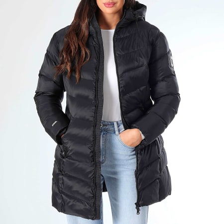 Comme Des Loups - Doudoune Capuche Longue Chauffante Femme Vienne Noir
