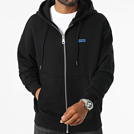 Hugo Blue - Nardimez Sudadera oversize con capucha y cremallera 50520017 Negro