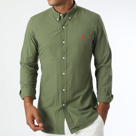 Polo Ralph Lauren - Camicia a maniche lunghe Original Player Verde Khaki