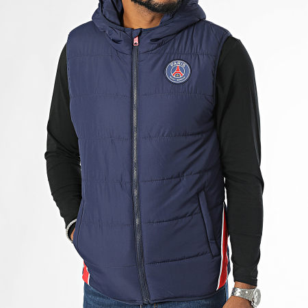 PSG - Chaqueta de pluma sin mangas Paris Saint-Germain P24102 Azul Marino