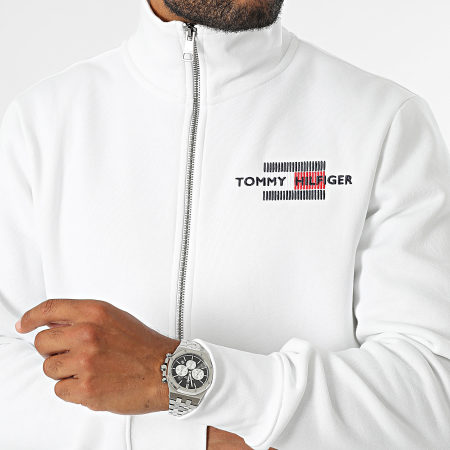 Tommy Hilfiger - Sweat Zippé Flag Embro 5539 Blanc