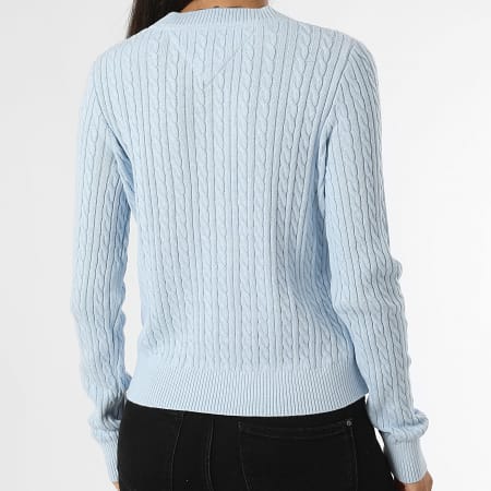 Tommy Jeans - Pull Femme Cable Essential 8683 Bleu Clair