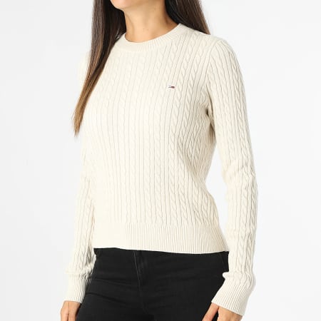 Tommy Jeans - Jersey de mujer Cable Essential 8683 Beige