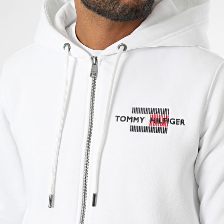 Tommy Hilfiger - Vlag Embro 5540 Wit Hooded Zip Sweatshirt