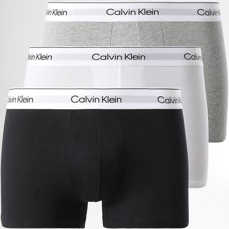 Calvin Klein - Lot De 3 Boxers NB3963A Blanc Gris Chiné Noir