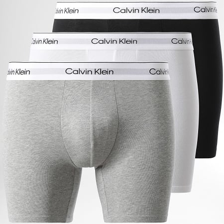 Calvin Klein - Juego De 3 Boxers NB3964A Blanco Gris Heather Negro