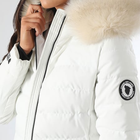 Comme Des Loups - Doudoune Chauffante Capuche Fourrure Femme Stockholm Blanc Beige