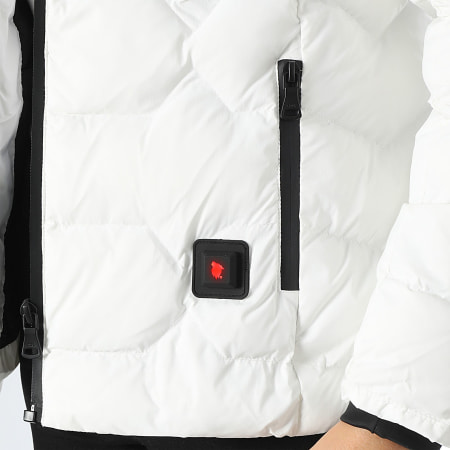 Comme Des Loups - Doudoune Chauffante Capuche Fourrure Femme Val Thorens Blanc Noir