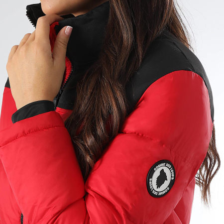 Comme Des Loups - Doudoune Capuche Chauffante Femme Val Morel Rouge Noir
