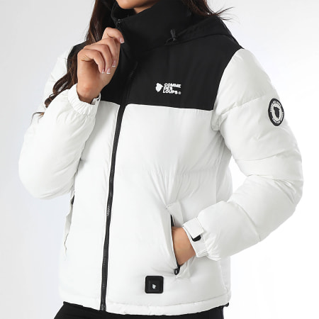 Comme Des Loups - Doudoune Capuche Chauffante Femme Val Morel Blanc Noir