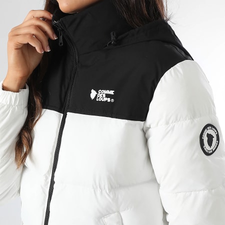 Comme Des Loups - Doudoune Capuche Chauffante Femme Val Morel Blanc Noir