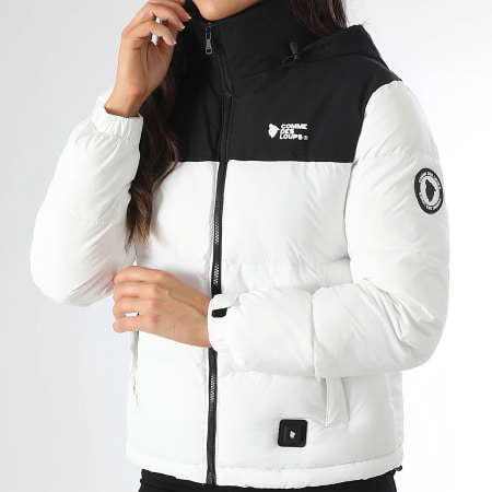 Comme Des Loups - Doudoune Capuche Chauffante Femme Val Morel Blanc Noir