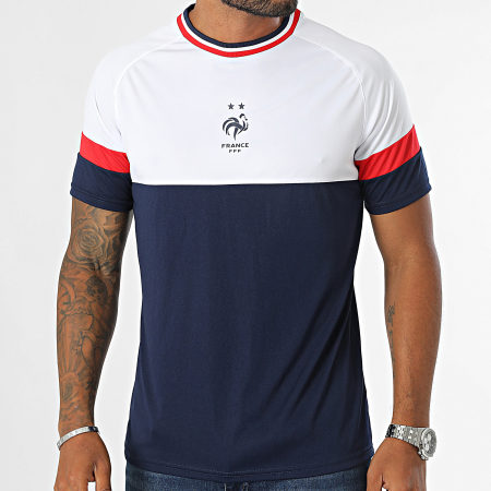 FFF - Maglietta Francia Color Block Bianco Navy Rosso