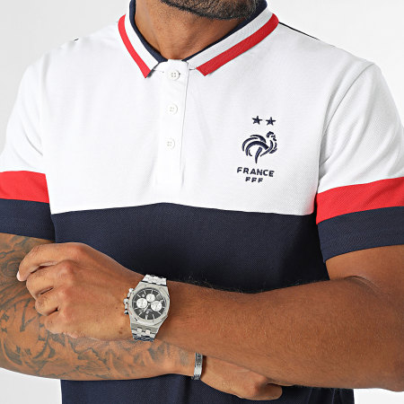 FFF - Polo manica corta Fan Color Block F24014C Bianco Navy Red