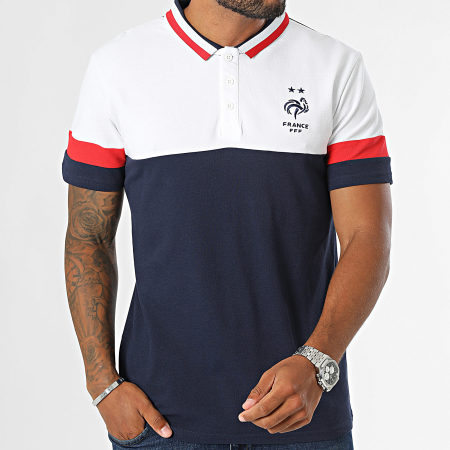 FFF - Polo Manga Corta Fan Color Block F24014C Blanco Azul Marino Rojo