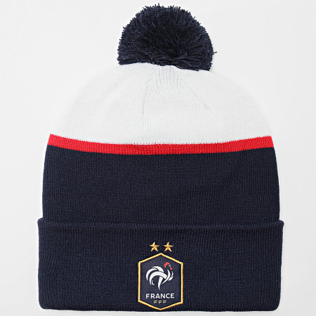 FFF - Cappello a pompon F24030 Blu navy Bianco