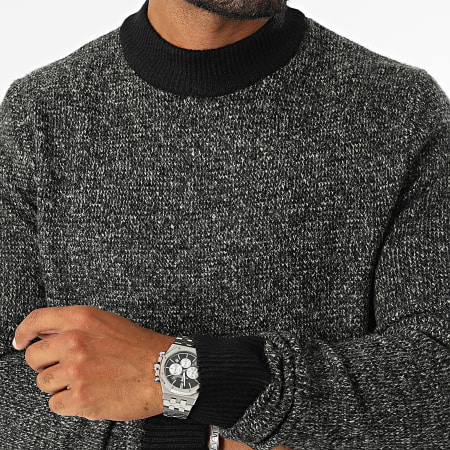 Jack And Jones - Maglione Space Knit Mock Nero Heather