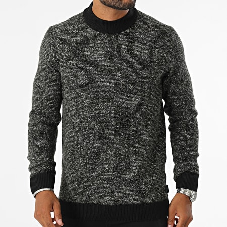 Jack And Jones - Maglione Space Knit Mock Nero Heather