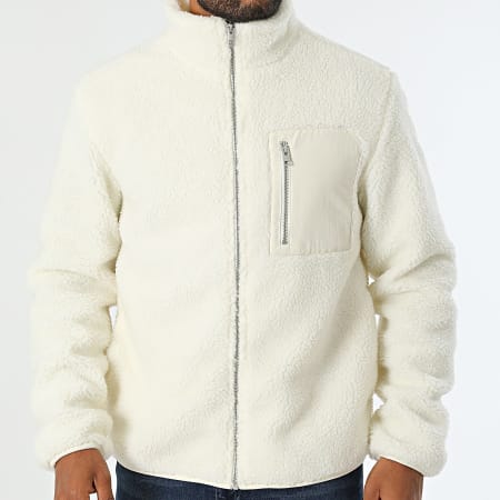 Jack And Jones - Bradley Off White Sherpa Zip Jacket