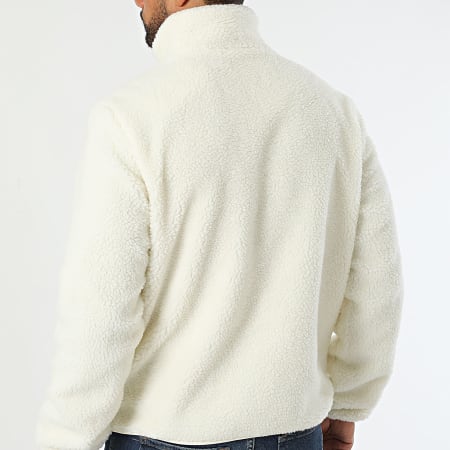 Jack And Jones - Veste Zippée Sherpa Bradley Blanc Cassé