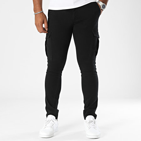 Jack And Jones - Pantalon Cargo Slim Marco Santiago Noir