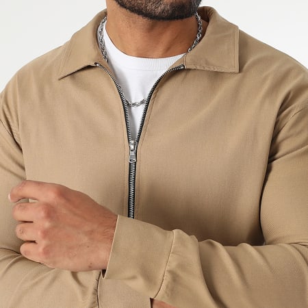 LBO - Conjunto de chaqueta y pantalón con cremallera Camel 1459