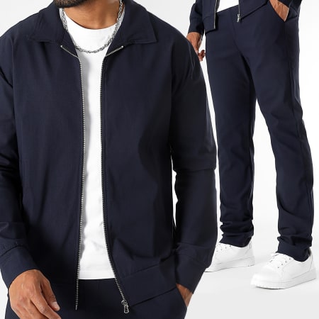 LBO - Conjunto de chaqueta y pantalón con cremallera azul marino 1460