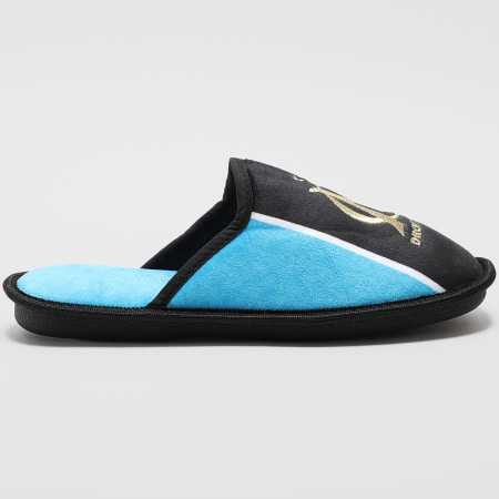 OM - Fan Slippers M24027 Zwart Lichtblauw Goud