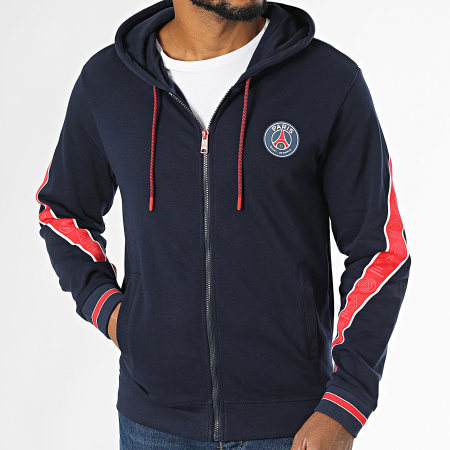 PSG - Paris Saint-Germain P24095 Felpa con cappuccio e zip blu navy