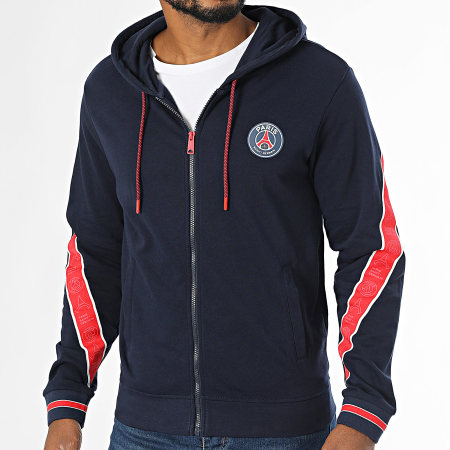 PSG - Paris Saint-Germain P24095 Felpa con cappuccio e zip blu navy