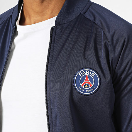 PSG - Felpa con zip Paris Saint-Germain P24098 blu navy