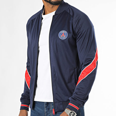 PSG - Felpa con zip Paris Saint-Germain P24098 blu navy