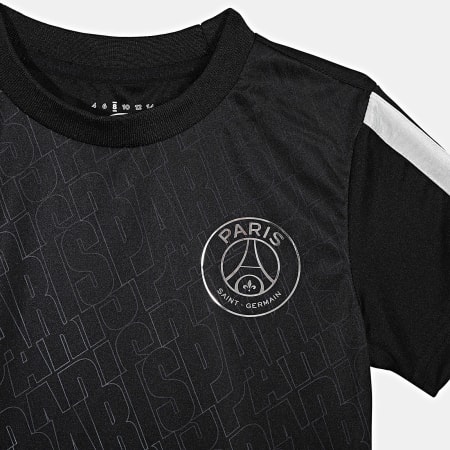 Ensemble Tee Shirt Et Short Jogging Enfant P24132C Noir Gris Anthracite
