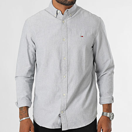 Tommy Jeans - Overhemd met lange mouwen in Oxford Instap 9134 Heather Grey